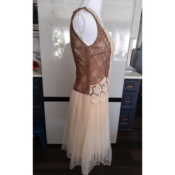 Altard State Coquette lace fairycore dress sz S cream tiered Renaissance romance - Picture 4 of 11